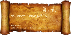 Melcher Adorján névjegykártya